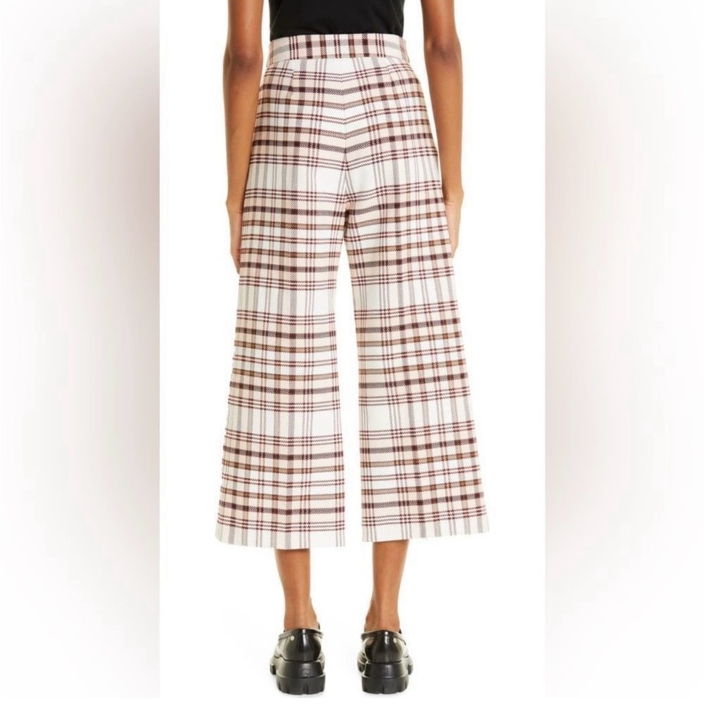 Smythe Plaid High Waist Crop Pants